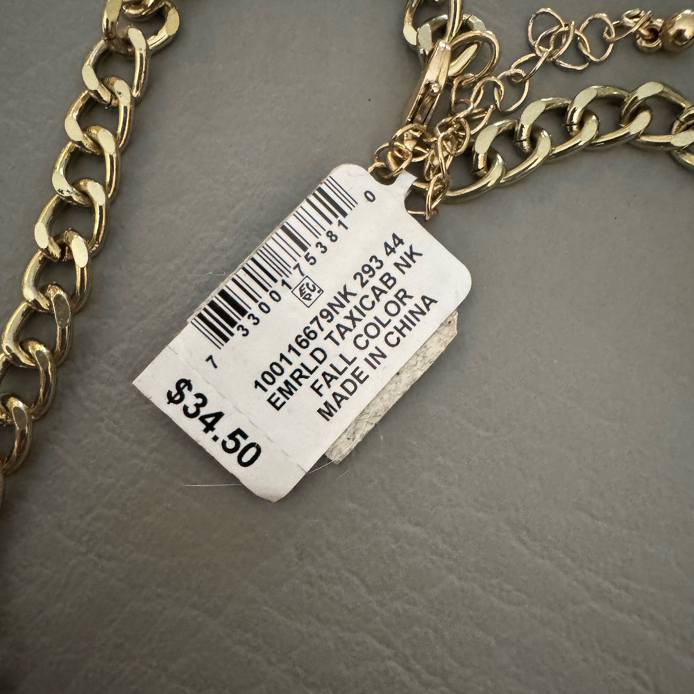 NWT Emerald Taxicab crystal necklace - Picture 3 of 6